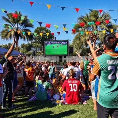 Nobar Seru di Lapangan Kridosono